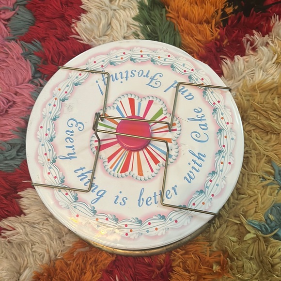 Glitterville Kitchen Vintage Tin Birthday Cake Carrier Everything